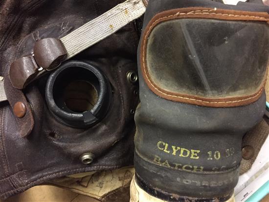 Flying helmet, goggles and gas mask